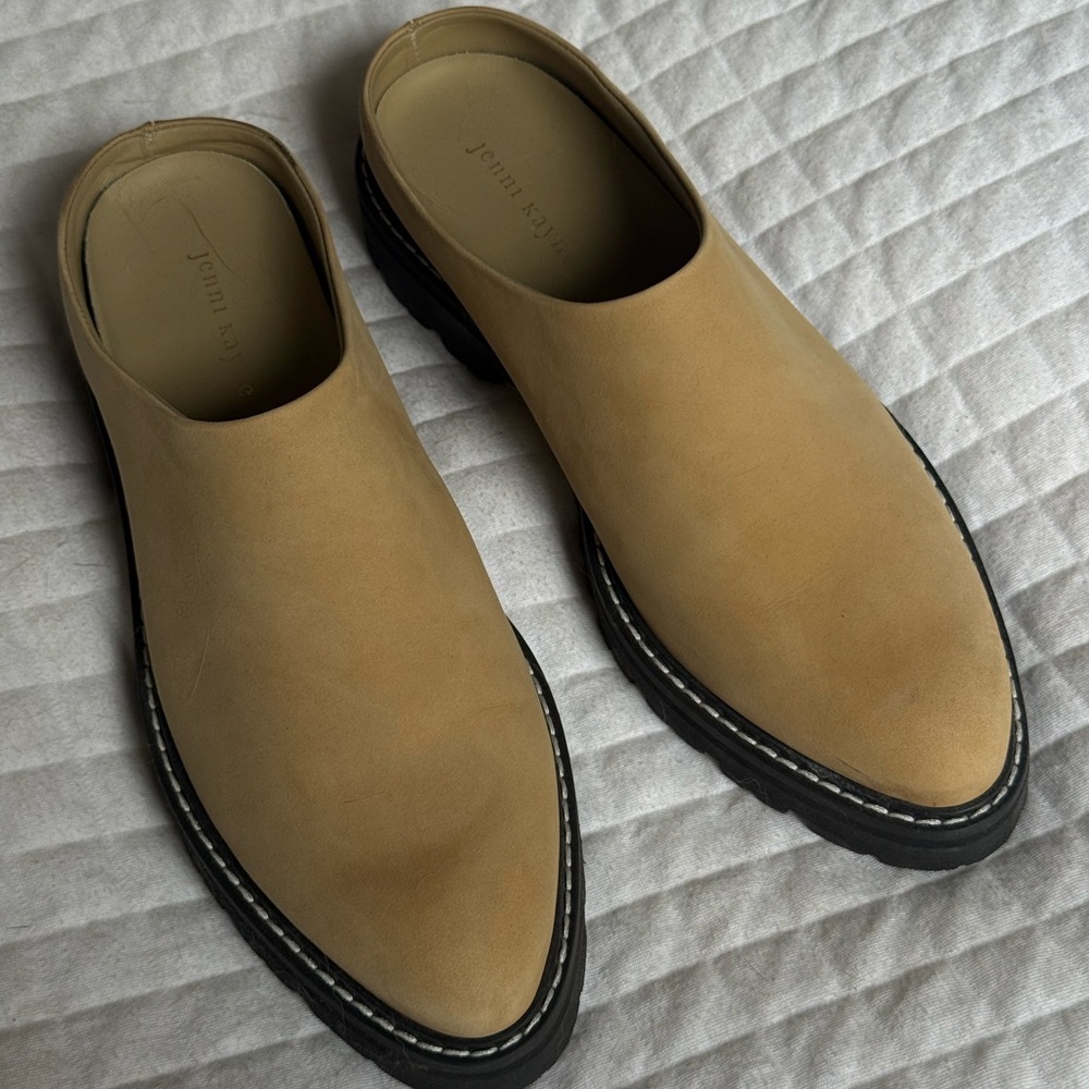Jenni Kayne Tan Leather Oiled Leather Lug Sole Mule